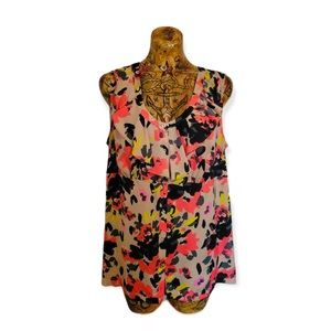 Lane Bryant top plus size 18 sleeveless floral button down